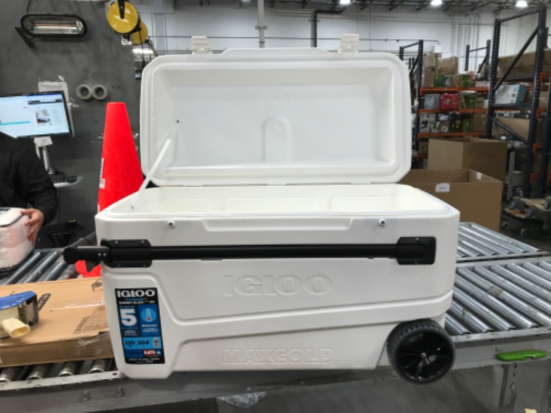 Photo 2 of Igloo 50170 110 Qt Glide Pro Portable Large Ice Chest Wheeled Cooler
