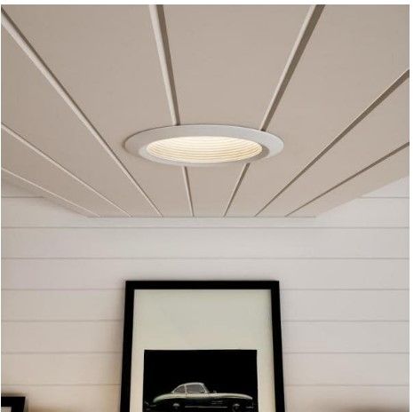 Photo 1 of 3PCK-Halo E26 Series 6 in. White Recessed Ceiling Light Full Cone Baffle with Self Flanged White Trim Ring