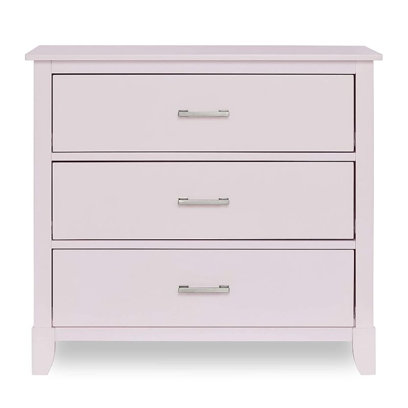 Photo 1 of **box 2 of 2 ** Dream on Me Universal 3 Drawers Chest | Kids Bedroom Dresser | Three Drawers Dresser Mid Century Modern, Blush Pink
