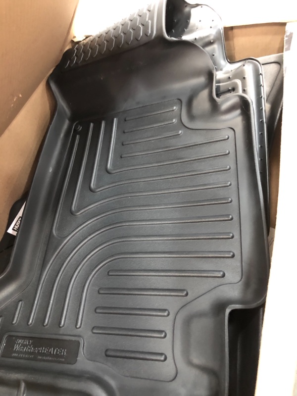 Photo 2 of Husky Liners 98201 Black Weatherbeater Front and 2nd Seat Floor Liners Fits 2008-2013 Chevrolet-GMC Silverado/Sierra 1500 Crew Cab Pickup