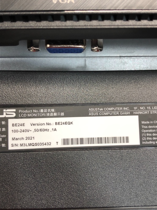 Photo 1 of ASUS 23.8" Eye Care Frameless Monitor, Black