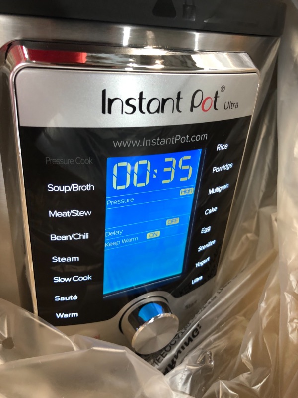 Photo 2 of **USED**
Instant Pot Ultra 80 Ultra 8 Qt 10-in-1 Multi- Use Programmable Pressure Cooker, Slow Cooker, Rice Cooker, Yogurt Maker, Cake Maker, Egg Cooker, Sauté, and more, Stainless Steel/Black
