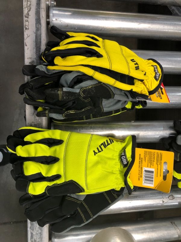 Photo 1 of Firm Grip High Vis Large Utility High Performance Glove (2: 3 packs) new item; 2 3 packs