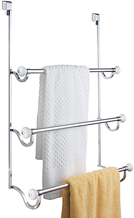 Photo 1 of **MISSING HARDWARE**
iDesign 73410 York Metal Over the Shower Door Towel Rack, Hooks for Master, Guest, Kids' Bathroom, 4.75" x 17.75" x 22.5", Chrome
