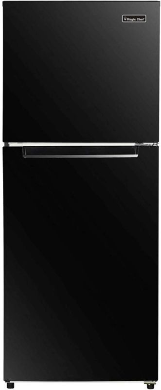 Photo 1 of **DENTS TO THE BODY**
Magic Chef Energy Star Refrigerator with Top-Mount Freezer in Black
