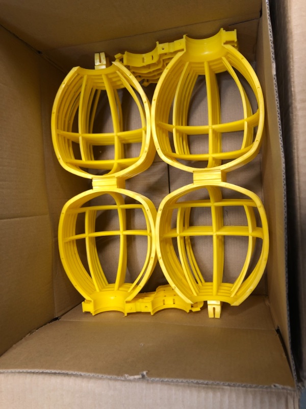 Photo 3 of Sterl Lighting - Pack of 1 100 Foot Outdoor Yellow Commercial Contractor-Grade Plastic Cage String Lights 10 Sockets
