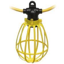Photo 1 of Sterl Lighting - Pack of 1 100 Foot Outdoor Yellow Commercial Contractor-Grade Plastic Cage String Lights 10 Sockets
