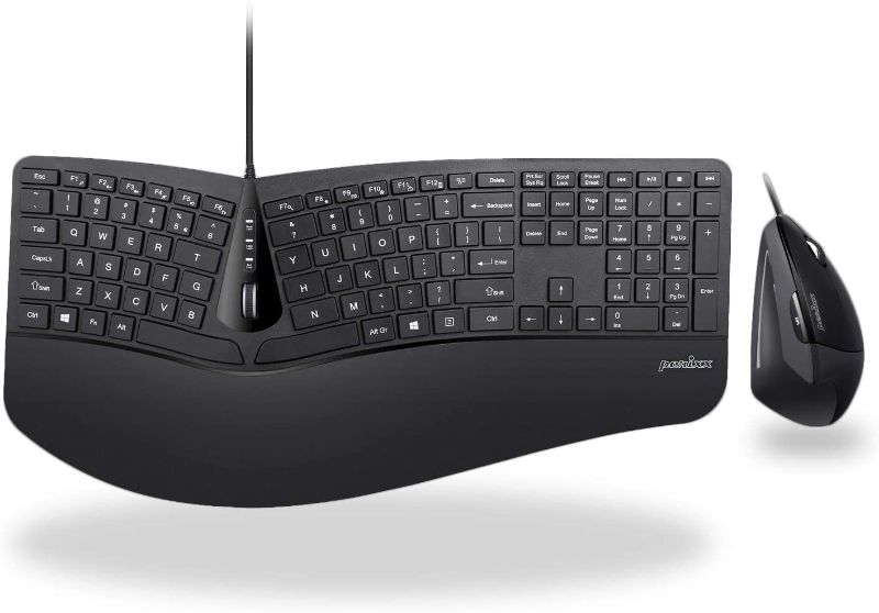 Photo 1 of Perixx Periduo-605 Wireless Ergonomic US Keyboard with Vertical Mouse