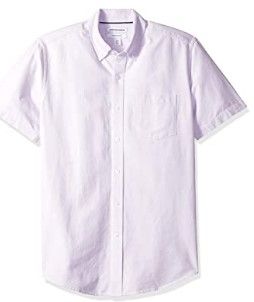 Photo 1 of Amazon Essentials Men's Regular-Fit Short-Sleeve Pocket Oxford Shirt MEDIUM
