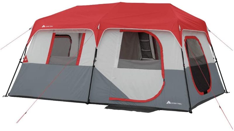 Photo 1 of **USED, MISSING SOME POLES**
Ozark Trail Instant Cabin Tent with Built in Cabin Lights, Sleeps 10, 14' x 10' x 78", Easy Set Up, Includes Rain Fly, Fits 2 Queen Air Mattresses!
