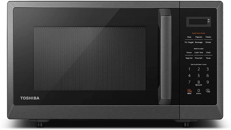 Photo 1 of **USED**
Toshiba ML2-EM09PA(BS) Microwave Oven with Smart Sensor, Position-Memory Turntable, Eco Mode, and Sound On/Off function, 0.9Cu.ft/900W, Black Stainless Steel, 0.9 Cu Ft
