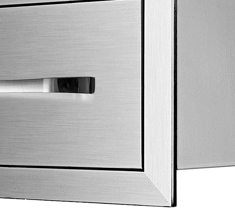 Photo 1 of **USED** DAMAGED TO FRAME**
Mophorn 14x20.3 Inch Outdoor Kitchen Drawers Stainless Steel, Flush Mount Triple Drawers, 14W x 20.3H x 23D Inch, with Stainless Steel Handle, BBQ Drawers for Outdoor Kitchens or BBQ Island
