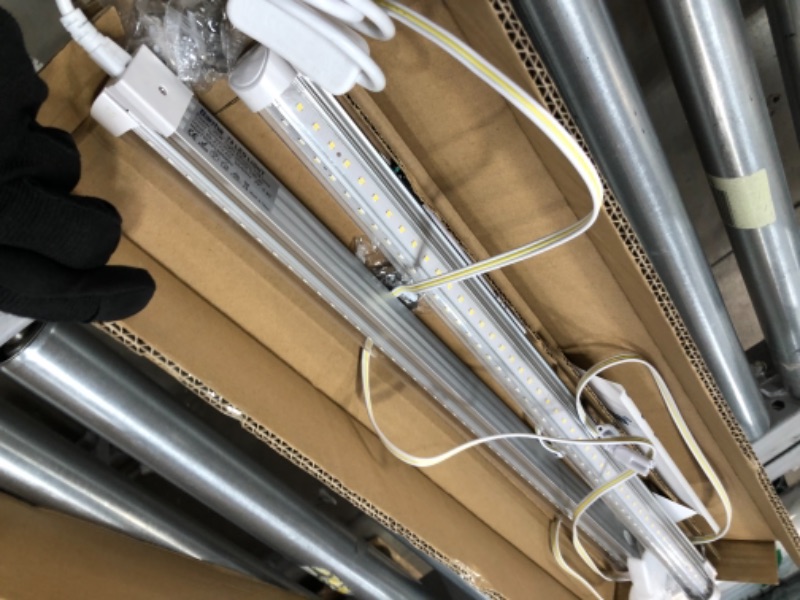 Photo 2 of 2FT LED Light Fixture, CNSUNWAY T8 LED Tube Lights, 14W 1680LM, 5000K Daylight, V Shape, High Output, Linkable Shop Light with On/Off Switch Cord for Room, Garage, Warehouse, Under Counter (2 Pack)
