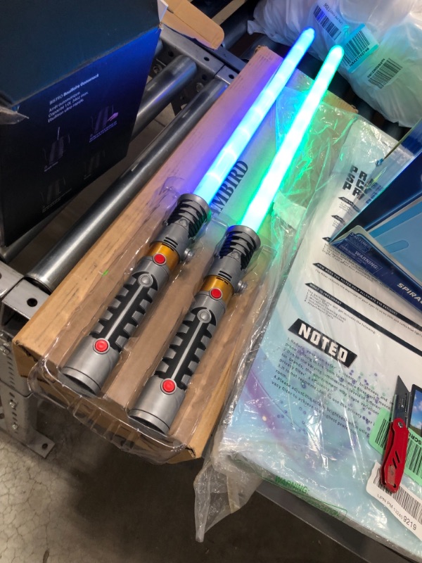 Photo 2 of **USED**
2-in-1 LED Light Up Swords Set FX Double Bladed Dual Sabers with Motion Sensitive Sound Effects (2 Pack)
