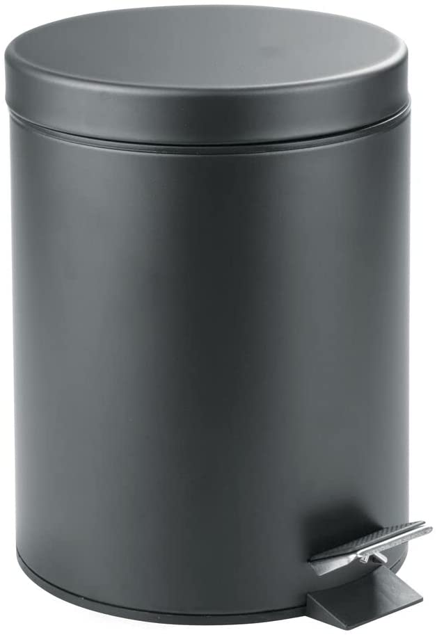 Photo 1 of **DENT**AND DIFFERENT COLOR**

mDesign 5 Liter Round Small Metal Step Trash Can Wastebasket, Garbage Container Bin - for Bathroom, Powder Room, Bedroom, Kitchen, Craft Room, Office,...
