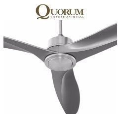 Photo 1 of **USED, MISSING COMPONENTS**
Finish: Satin Nickel
Quorum International Kress 60" 3 Blade Indoor DC Ceiling Fan with Wall Control