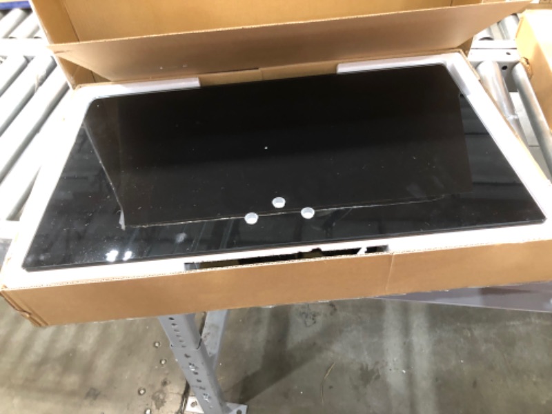 Photo 2 of **USED**MISSING HARDWARE**
Universal TV Stand, Swivel TV Stand Base Fits Most 37 to 70 Inch LCD LED Screens, 9 Levels Height Adjustable Table Top TV Stand with Tempered Glass Base