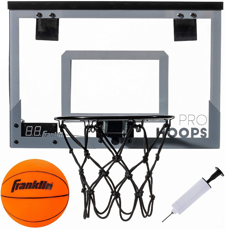Photo 1 of 
Franklin Sports Over The Door Basketball Hoop - Slam Dunk Approved - Shatter Resistant - Accessories Included
Color:LED - 17.75" x 12"