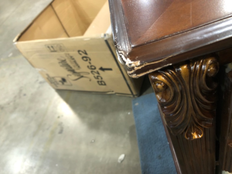 Photo 4 of 
MINOR DAMAGE**Leahlyn B526-92 25" 2-Drawer Nightstand with Ornate Bail and Knob Handles Fluted Pilasters and Leaf Form Corbels in Warm
Dimensions: 21.00 in (L) x 29.38 in (W) x 28.25 in (H)
