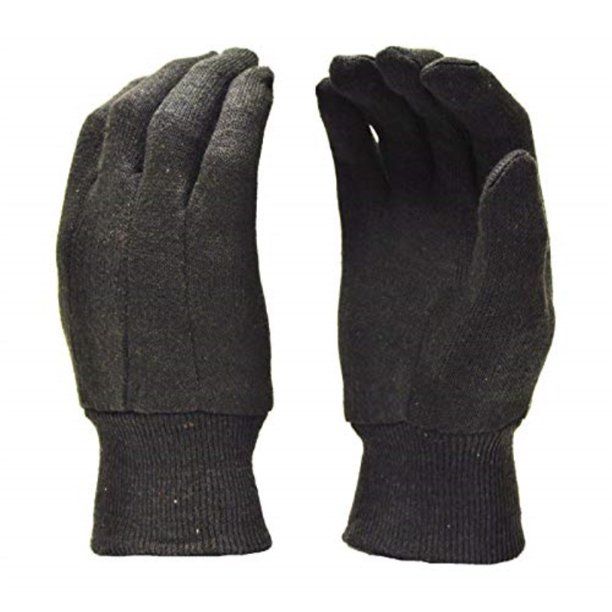 Photo 1 of G F 4408 Heavy Weight 9OZ Brown Jersey Work Gloves Knit Wrist Sold by Dozen (12-Pairs) - Large
