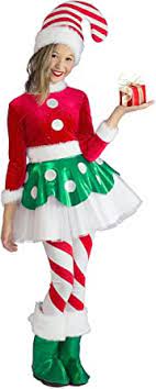 Photo 1 of Princess Paradise Girl's Candy Cane Elf Princess Costume, Medium
