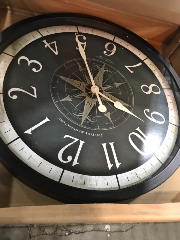 Photo 2 of 24" Compass Rose Wall Clock Oil Rubbed Bronze - FirsTime & Co.
