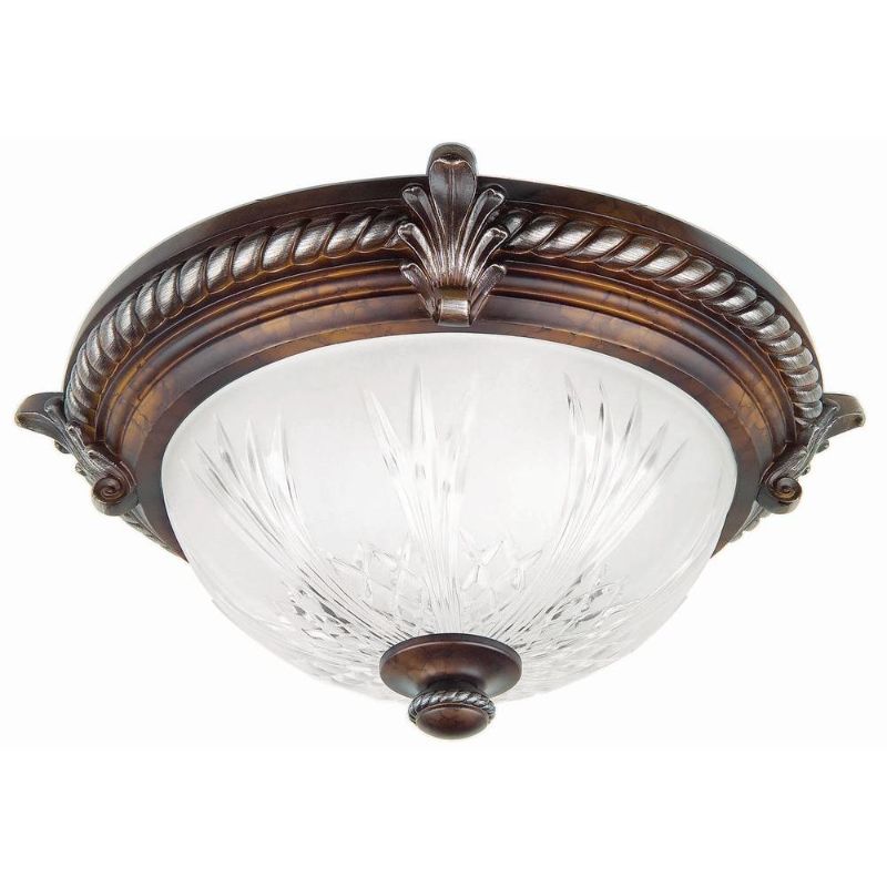 Photo 1 of **PARTS ONLY** GLASS SHADE NOT INCLUDED- 15" FLUSH MOUNT, VOLTERRA BRONZE
