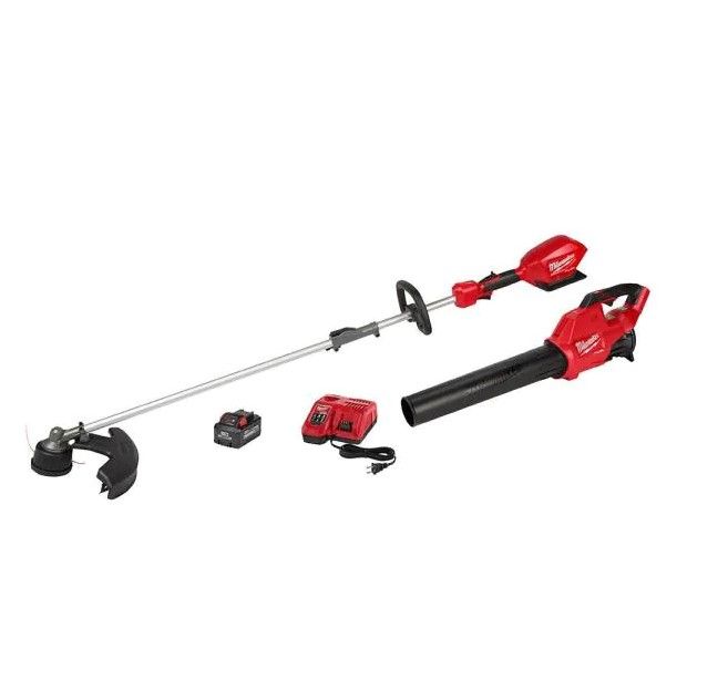 Photo 1 of **INCOMPLETE// VIEW CLERK COMMENTS** Milwaukee
M18 FUEL 18-Volt Lithium-Ion Brushless Cordless QUIK-LOK String Trimmer/Blower Combo Kit with Battery & Charger (2-Tool)