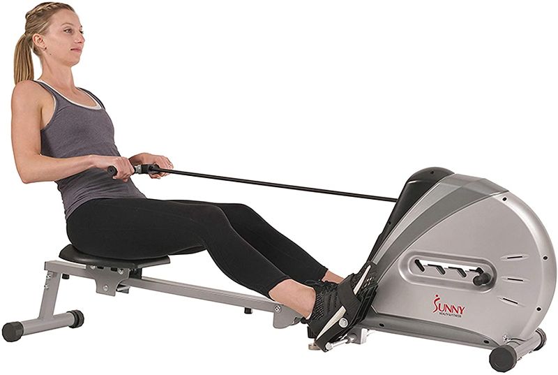 Photo 1 of **INCOMPLETE** Sunny Health & Fitness Rowing Machine Rower Ergometer with Digital Monitor, Inclined Slide Rail, 220 LB Max Weight and Foldable - SF-RW5606
