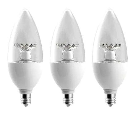 Photo 1 of 60-Watt Equivalent B11 Dimmable LED Light Bulb Daylight (3-Pack)
3 box bundle