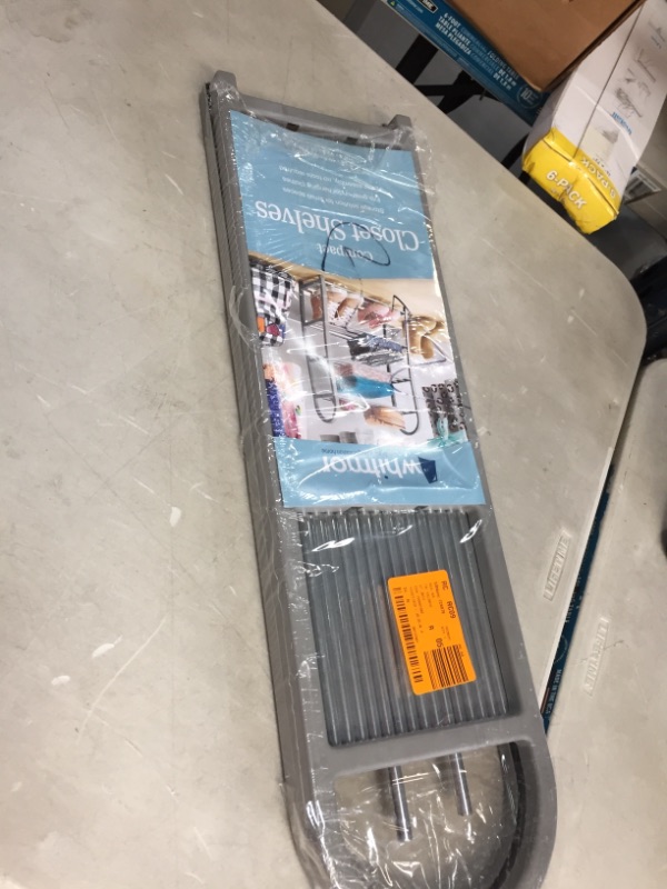 Photo 1 of 25.25 in. H x 19.50 in. W 12- Pair 4-Shelf Grey Polypropylene Shoe Rack
