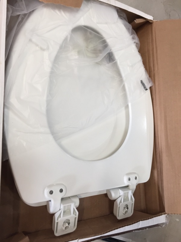 Photo 2 of Jamestown Adjustable Slow Close Never Loosens Elongated Closed Front Toilet Seat in White