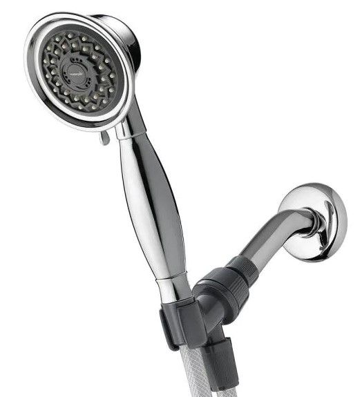 Photo 1 of 3-Spray 3.3 in. Single Wall Mount Low Flow Handheld Shower Head in Chrome
