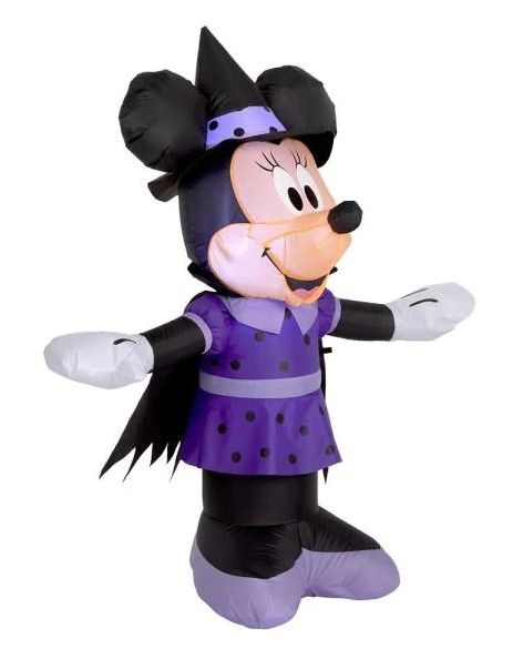 Photo 1 of 3.5 ft. Minnie in Purple Witch Costume Airblown Disney Halloween Inflatable
