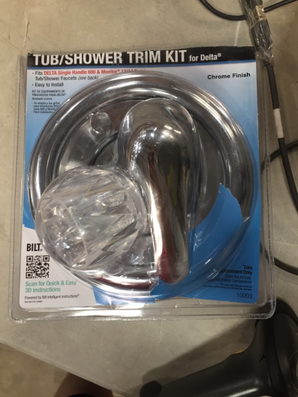 Photo 2 of 1-Handle Valve Trim Kit in Chrome for Delta Tub/Shower Faucets (Valve Not Included)
