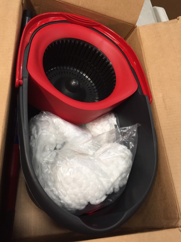 Photo 1 of O-Cedar Easywring Microfiber Spin Mop & Bucket Floor Cleaning System with 3 Extra Refills
