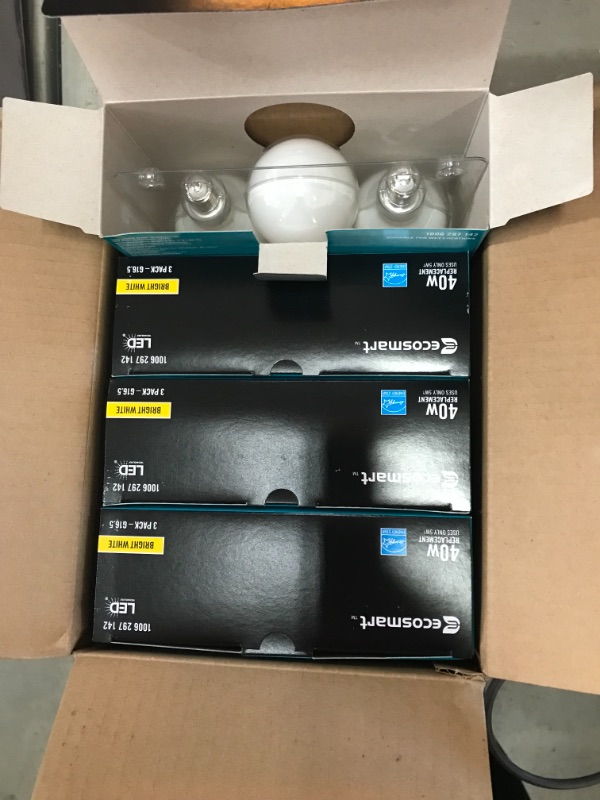 Photo 2 of 40-Watt Equivalent G16.5 ENERGY STAR and CEC Title 20 Dimmable Filament LED Light Bulb Bright White 3000K (3-Pack)
4 box pack bundle