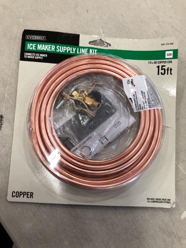 Photo 2 of 1/4 in. x 15 ft. Copper Icemaker Installation Kit
