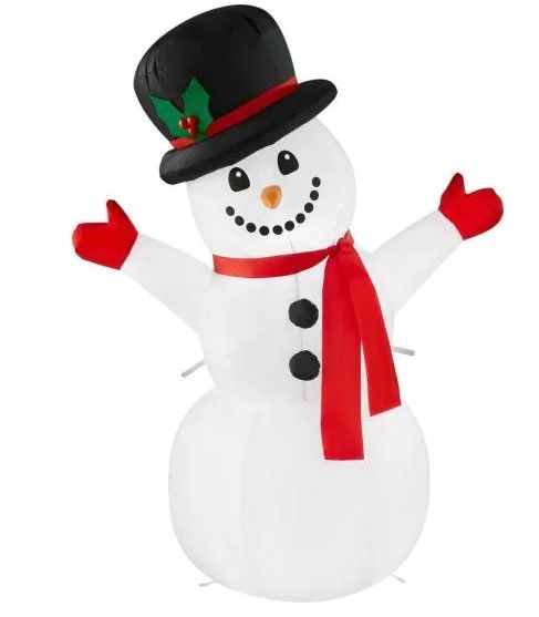 Photo 1 of 3.5 ft Pre-Lit LED Airblown Snowman Christmas Inflatable
