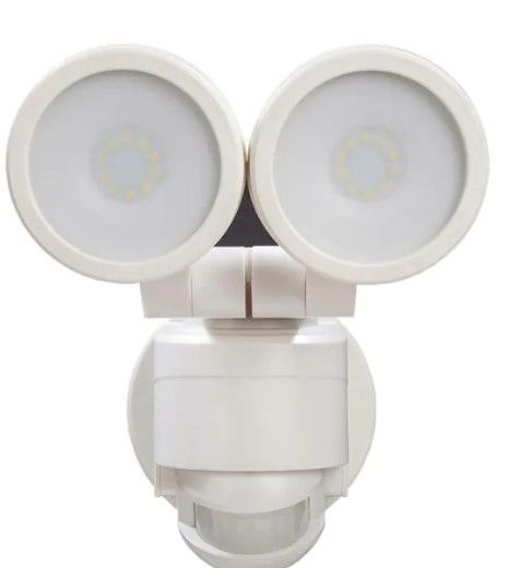 Photo 1 of 180° White Motion Activated Outdoor Integrated LED Twin Head Flood Light
