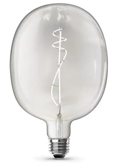 Photo 1 of 75-Watt Equivalent C53 Dimmable Curve Filament Oversized Clear Glass E26 Vintage Edison LED Light Bulb Daylight 5000K
