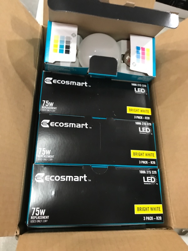 Photo 2 of 75-Watt Equivalent R20 Dimmable ENERGY STAR LED Light Bulb Bright White 3000K (3-Pack)
4 box bundle
