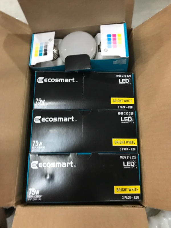 Photo 2 of 75-Watt Equivalent R20 Dimmable ENERGY STAR LED Light Bulb Bright White 3000K (3-Pack)
4 box bundle