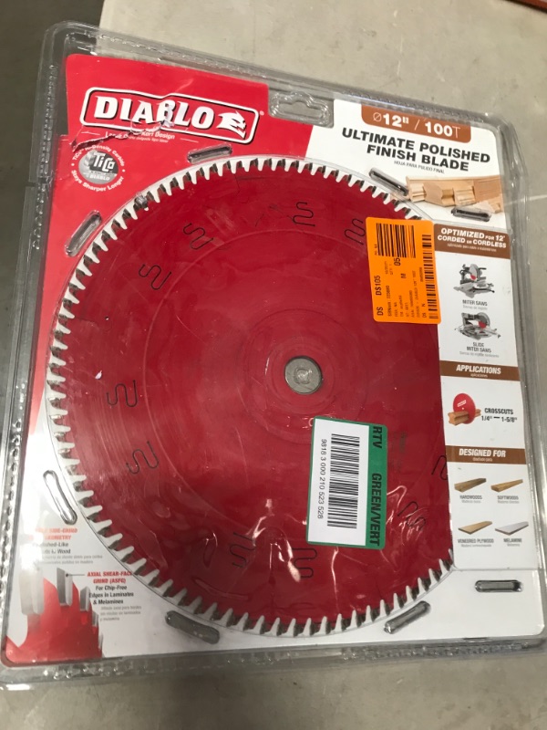 Photo 2 of DIABLO 12 in. x 100-Tooth Ultimate Polished Finish Circular Saw Blade