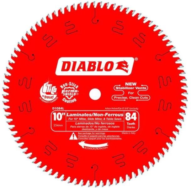 Photo 1 of 10 in. x 84-Tooth Laminate/Aluminum/Plastics Circular Saw Blade
