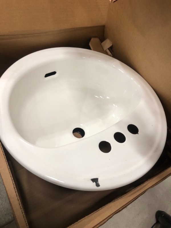 Photo 2 of Bootz Industries Laurel Round Drop-In Bathroom Sink in White