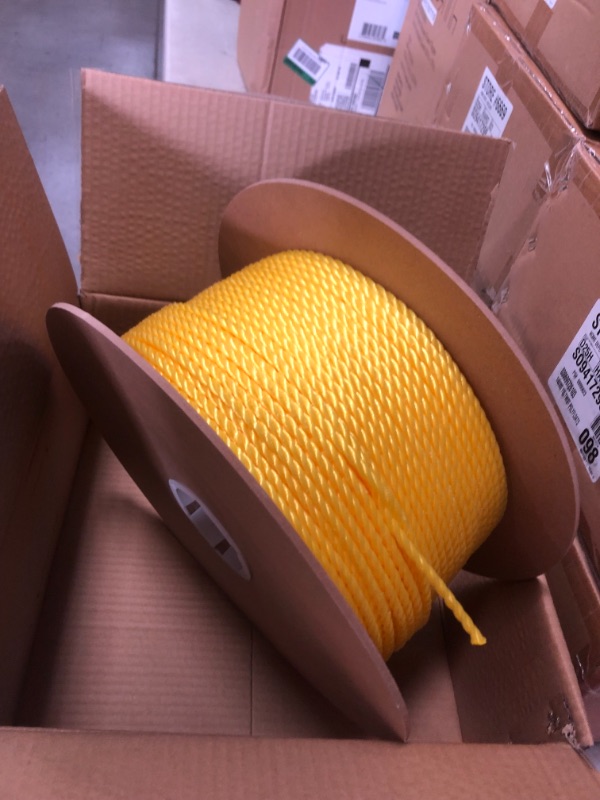 Photo 2 of 1/4 in. x 800 ft. Polypropylene Twist Rope, Yellow
