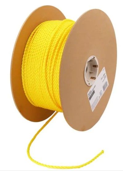 Photo 1 of 1/4 in. x 800 ft. Polypropylene Twist Rope, Yellow
