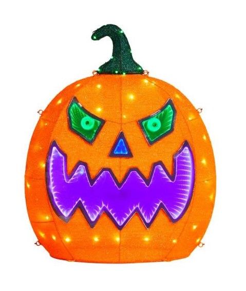 Photo 1 of 2.5 ft. 217-Light Tape Light Pumpkin Halloween Yard Decoration
