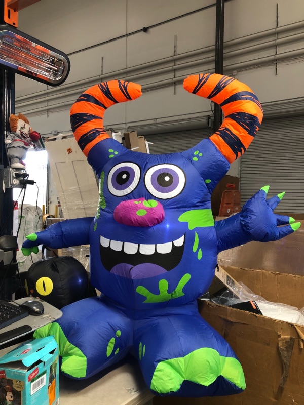 Photo 2 of 4.5 ft. Doodle Monster with Candy Bucket Airblown Halloween Inflatable
AS IS USED